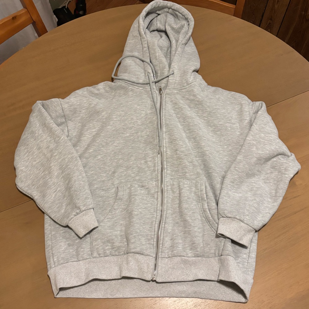 Gray Zip-Up Hoodie